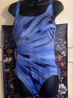 GORGEOUS BLUE ONE PIECE Striped Rays LE Cove Vintage Swimsuit